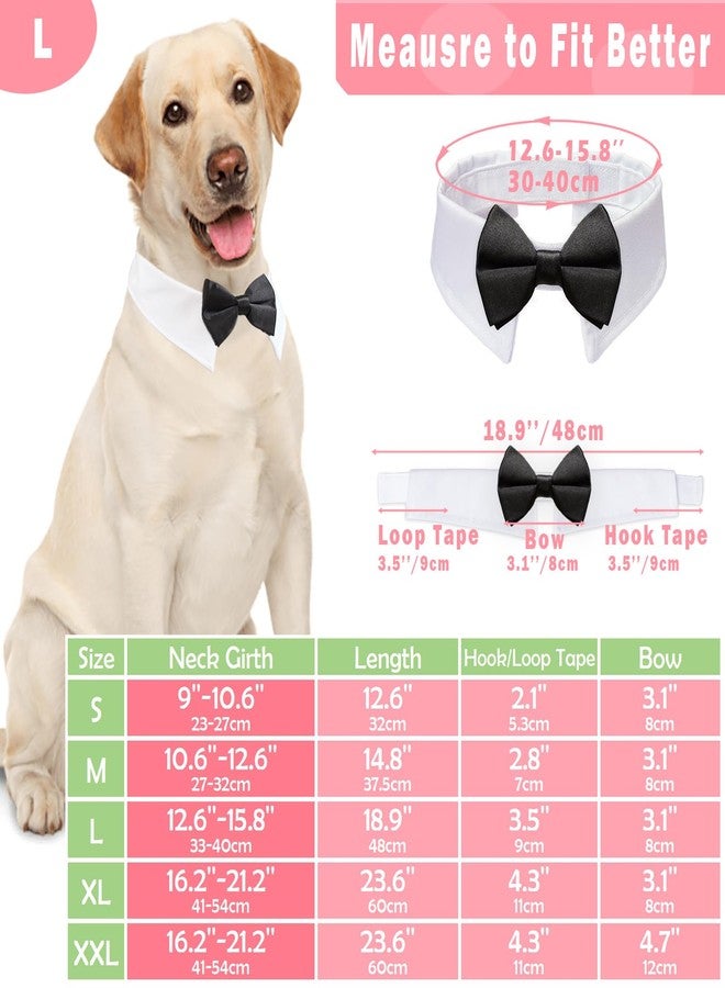 Koolmox Dog Bow Tie, KOOLMOX Pet Bowtie Collar Black, Adjustable White Pet Tuxedo Collar with Black Dog Neck Bow Tie for Medium Large Boy Dogs Wedding Formal Tuxedo Suit Tux Outfits Birthday Costumes - Image 2